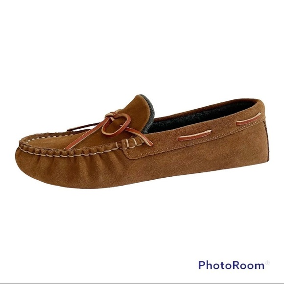 POLO RALPH LAUREN Suede Slip-On Fleece-Lined Moccasin Slipper Size 7D - Picture 7 of 14